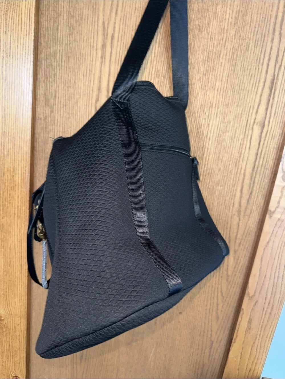 Elliott Lucca Black Textured Tote with Key Charm